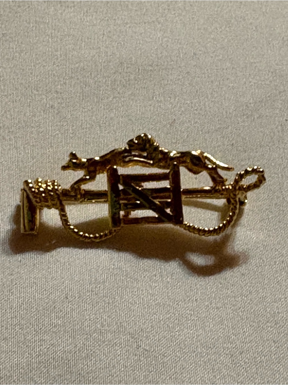 Gold-Tone Decorative Rope Bar Brooch for Women for a fox hunt